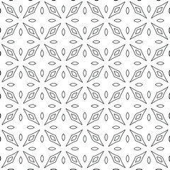 Geometric vector pattern with triangular elements. Seamless abstract ornament for wallpapers and backgrounds. Black and white colors. 