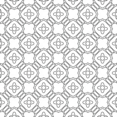Geometric vector pattern with triangular elements. Seamless abstract ornament for wallpapers and backgrounds. Black and white colors. 