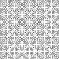 Geometric vector pattern with triangular elements. Seamless abstract ornament for wallpapers and backgrounds. Black and white colors. 