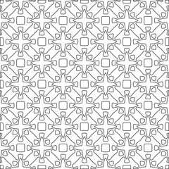 Geometric vector pattern with triangular elements. Seamless abstract ornament for wallpapers and backgrounds. Black and white colors. 