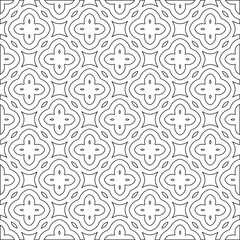 Geometric vector pattern with triangular elements. Seamless abstract ornament for wallpapers and backgrounds. Black and white colors. 