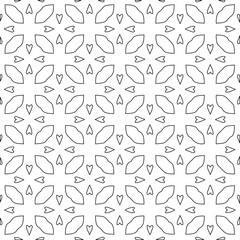 Geometric vector pattern with triangular elements. Seamless abstract ornament for wallpapers and backgrounds. Black and white colors. 