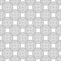 Geometric vector pattern with triangular elements. Seamless abstract ornament for wallpapers and backgrounds. Black and white colors. 