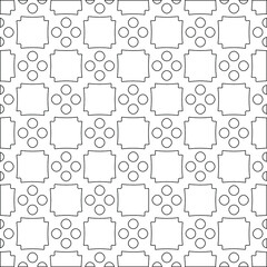 Naklejka na ściany i meble Geometric vector pattern with triangular elements. Seamless abstract ornament for wallpapers and backgrounds. Black and white colors. 