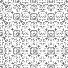 Geometric vector pattern with triangular elements. Seamless abstract ornament for wallpapers and backgrounds. Black and white colors. 