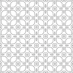 Geometric vector pattern with triangular elements. Seamless abstract ornament for wallpapers and backgrounds. Black and white colors. 