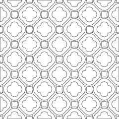 Geometric vector pattern with triangular elements. Seamless abstract ornament for wallpapers and backgrounds. Black and white colors. 