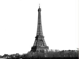 Fototapeta na wymiar eiffel tower in Paris in black and white