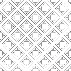 Geometric vector pattern with triangular elements. Seamless abstract ornament for wallpapers and backgrounds. Black and white colors. 