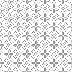 Geometric vector pattern with triangular elements. Seamless abstract ornament for wallpapers and backgrounds. Black and white colors. 