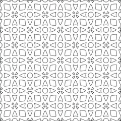 Geometric vector pattern with triangular elements. Seamless abstract ornament for wallpapers and backgrounds. Black and white colors. 