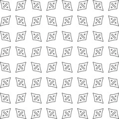 Geometric vector pattern with triangular elements. Seamless abstract ornament for wallpapers and backgrounds. Black and white colors. 