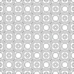 Geometric vector pattern with triangular elements. Seamless abstract ornament for wallpapers and backgrounds. Black and white colors. 