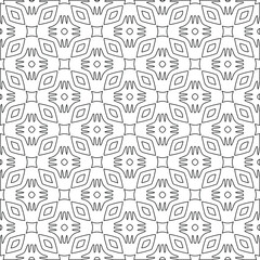 Geometric vector pattern with triangular elements. Seamless abstract ornament for wallpapers and backgrounds. Black and white colors. 