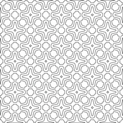Geometric vector pattern with triangular elements. Seamless abstract ornament for wallpapers and backgrounds. Black and white colors. 