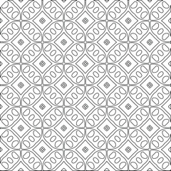 Geometric vector pattern with triangular elements. Seamless abstract ornament for wallpapers and backgrounds. Black and white colors. 