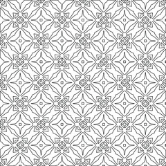 Geometric vector pattern with triangular elements. Seamless abstract ornament for wallpapers and backgrounds. Black and white colors. 