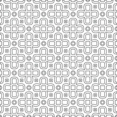 Geometric vector pattern with triangular elements. Seamless abstract ornament for wallpapers and backgrounds. Black and white colors. 