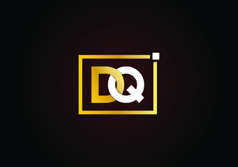 Initial Gold DQ letter logo design. DQ logo design with creative and modern trendy