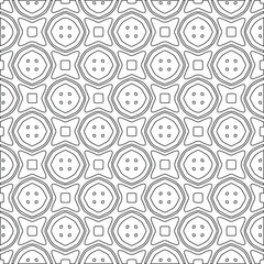 Geometric vector pattern with triangular elements. Seamless abstract ornament for wallpapers and backgrounds. Black and white colors. 