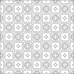 Geometric vector pattern with triangular elements. Seamless abstract ornament for wallpapers and backgrounds. Black and white colors. 