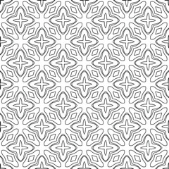 Geometric vector pattern with triangular elements. Seamless abstract ornament for wallpapers and backgrounds. Black and white colors. 