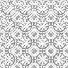 Geometric vector pattern with triangular elements. Seamless abstract ornament for wallpapers and backgrounds. Black and white colors. 