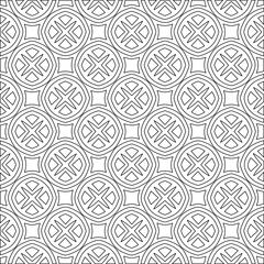 Geometric vector pattern with triangular elements. Seamless abstract ornament for wallpapers and backgrounds. Black and white colors. 