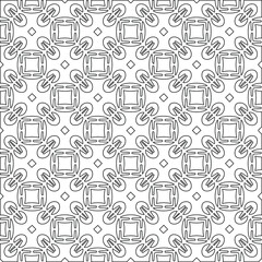 Geometric vector pattern with triangular elements. Seamless abstract ornament for wallpapers and backgrounds. Black and white colors. 