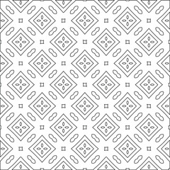 Geometric vector pattern with triangular elements. Seamless abstract ornament for wallpapers and backgrounds. Black and white colors. 