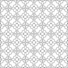 Geometric vector pattern with triangular elements. Seamless abstract ornament for wallpapers and backgrounds. Black and white colors. 