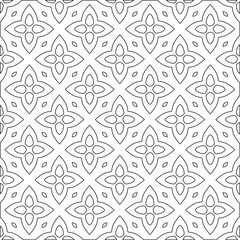 Geometric vector pattern with triangular elements. Seamless abstract ornament for wallpapers and backgrounds. Black and white colors. 