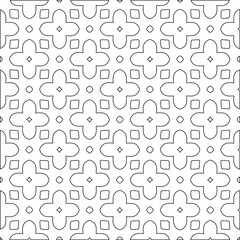Geometric vector pattern with triangular elements. Seamless abstract ornament for wallpapers and backgrounds. Black and white colors. 