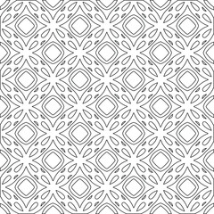 Geometric vector pattern with triangular elements. Seamless abstract ornament for wallpapers and backgrounds. Black and white colors. 