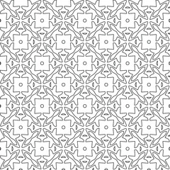 Geometric vector pattern with triangular elements. Seamless abstract ornament for wallpapers and backgrounds. Black and white colors. 