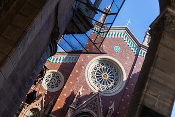 St. Antuan Church architectural structure and people