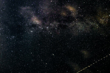 Fototapeta premium Nebulae and stars of the Milky Way galaxy on the night sky. Close-up, night astrophotography