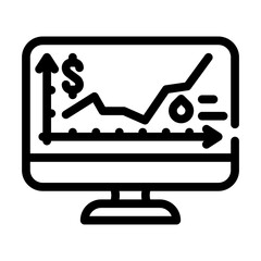 price rise wholesale line icon vector. price rise wholesale sign. isolated contour symbol black illustration