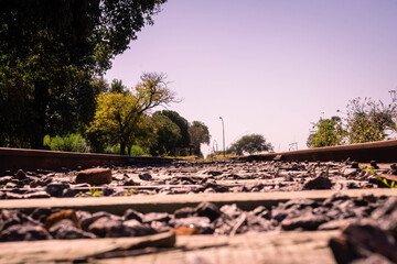 railway tracks in the morning