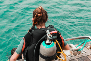 woman snorkeling in the sea, girl snorkeling in the ocean, diving  