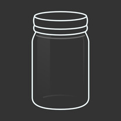 Jar Outline Vector, Jar Preserve, Jam Preserve, Outline of Jar, Glass Jar Vector, Glass Bottle, Vector Illustration