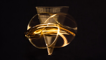 Abstract Metallic Image Caused by the Spinning of a Golden Gyroscope