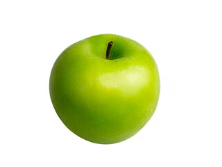 Perfect delicious green juicy apple isolated on white background, cropping path, full depth of field