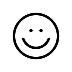 Fototapeta premium The isolated object on a white background. Smile. Linear Black Outline Sign Mobile Concept Web Design Happy Symbol Vector illustration.