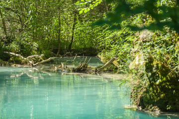 Source of the River Urederra in Urbasa mountain range, Navarra, Spain