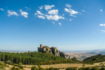 Fototapeta na wymiar Loarre in Huesca province Aragon Spain on August 19, 2020 view of the castle