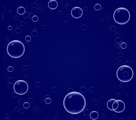 Soap bubbles seamless background, Abstract floating shampoo. Transparent realistic soap bubbles isolated.