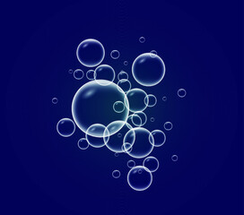 Soap bubbles seamless background, Abstract floating shampoo. Transparent realistic soap bubbles isolated.