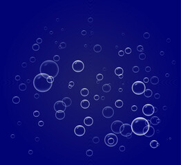 Soap bubbles seamless background, Abstract floating shampoo. Transparent realistic soap bubbles isolated.
