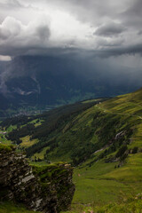 Fototapeta premium The Grindewald Valley and mountain pastures in Switzerland 
